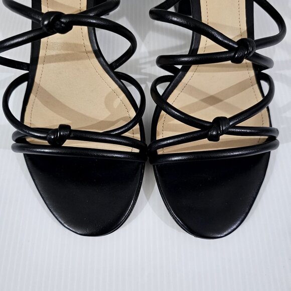 NEW Schutz Princey Strappy Sandal Knotted Heel Black Leather Size 9 - Picture 5 of 12
